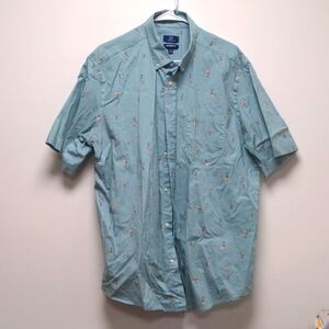 Button down shirt with flamingos XL